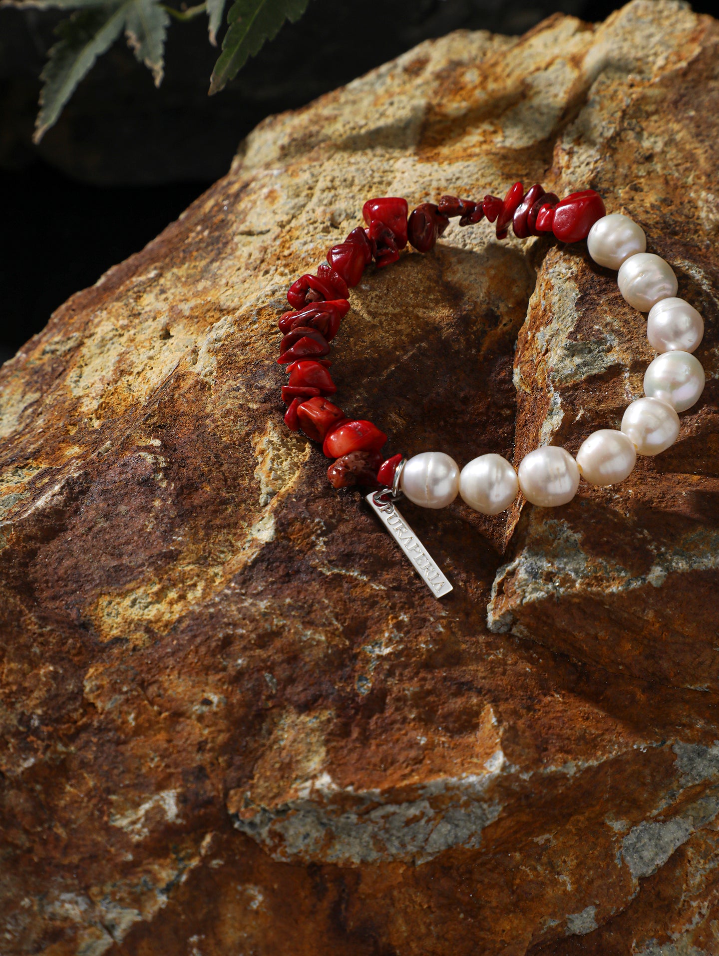 The Riviera Crimson Coral and Baroque Pearl Strand