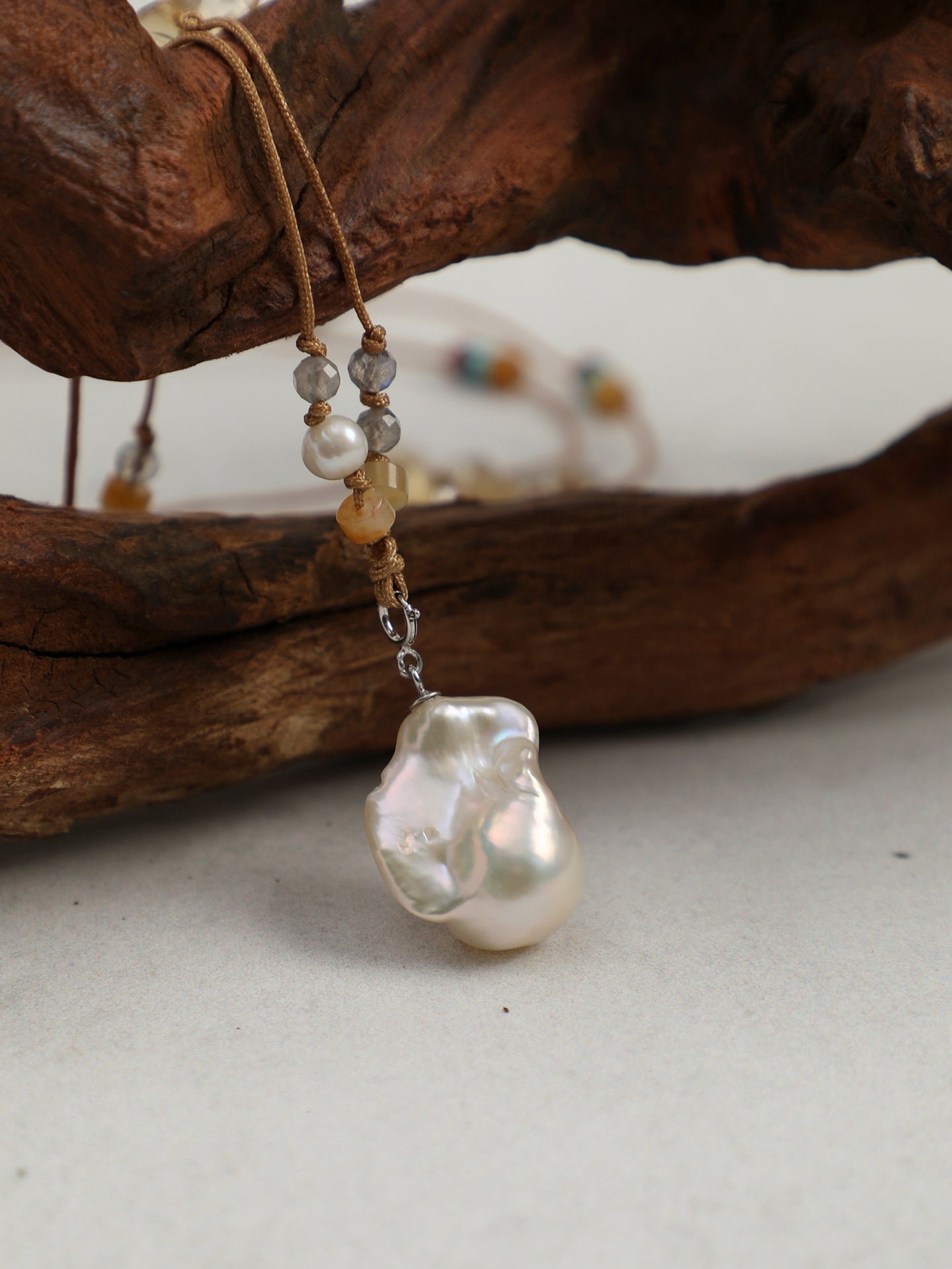 The Aurelia Baroque Pearl and Asymmetric Citrine Necklace