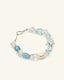 Aquamarine & Clear Quartz Bracelet, front view