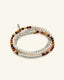Pearl & Gray Moonstone Wrap Bracelet, front view