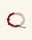 Pearl & Dyed Bamboo Coral Bracelet, front view