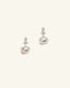 White Baroque Pearl Stud Earrings, front view
