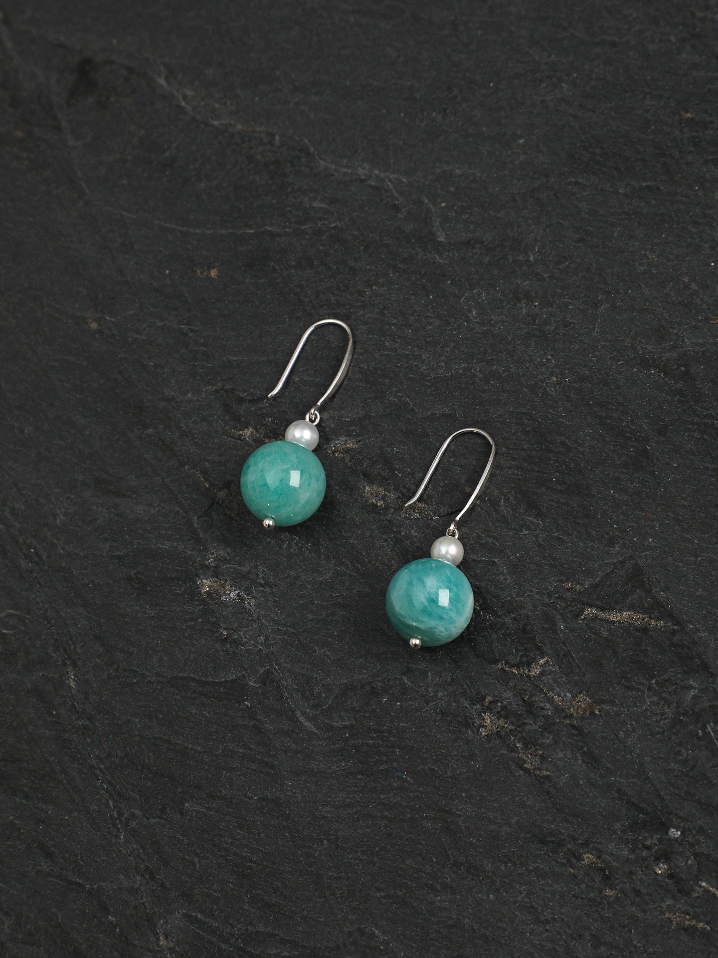 The Aegean Amazonite and Solitaire Pearl Drops