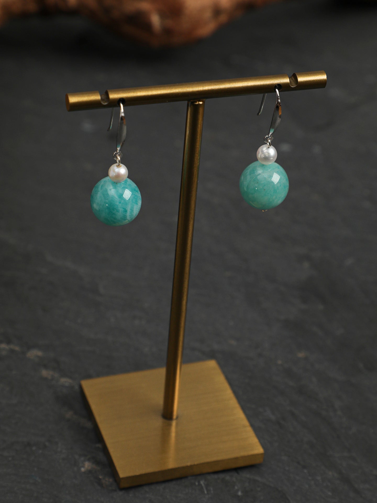 The Aegean Amazonite and Solitaire Pearl Drops
