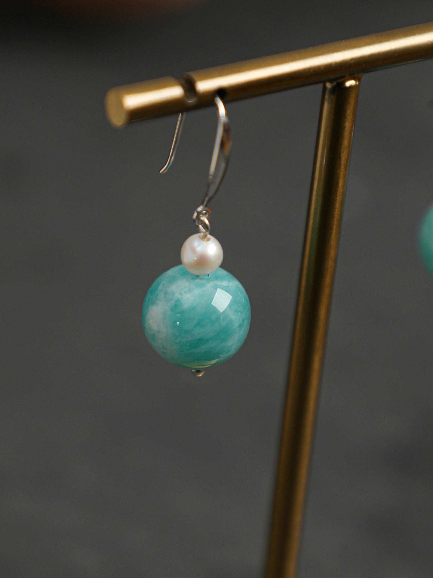 The Aegean Amazonite and Solitaire Pearl Drops