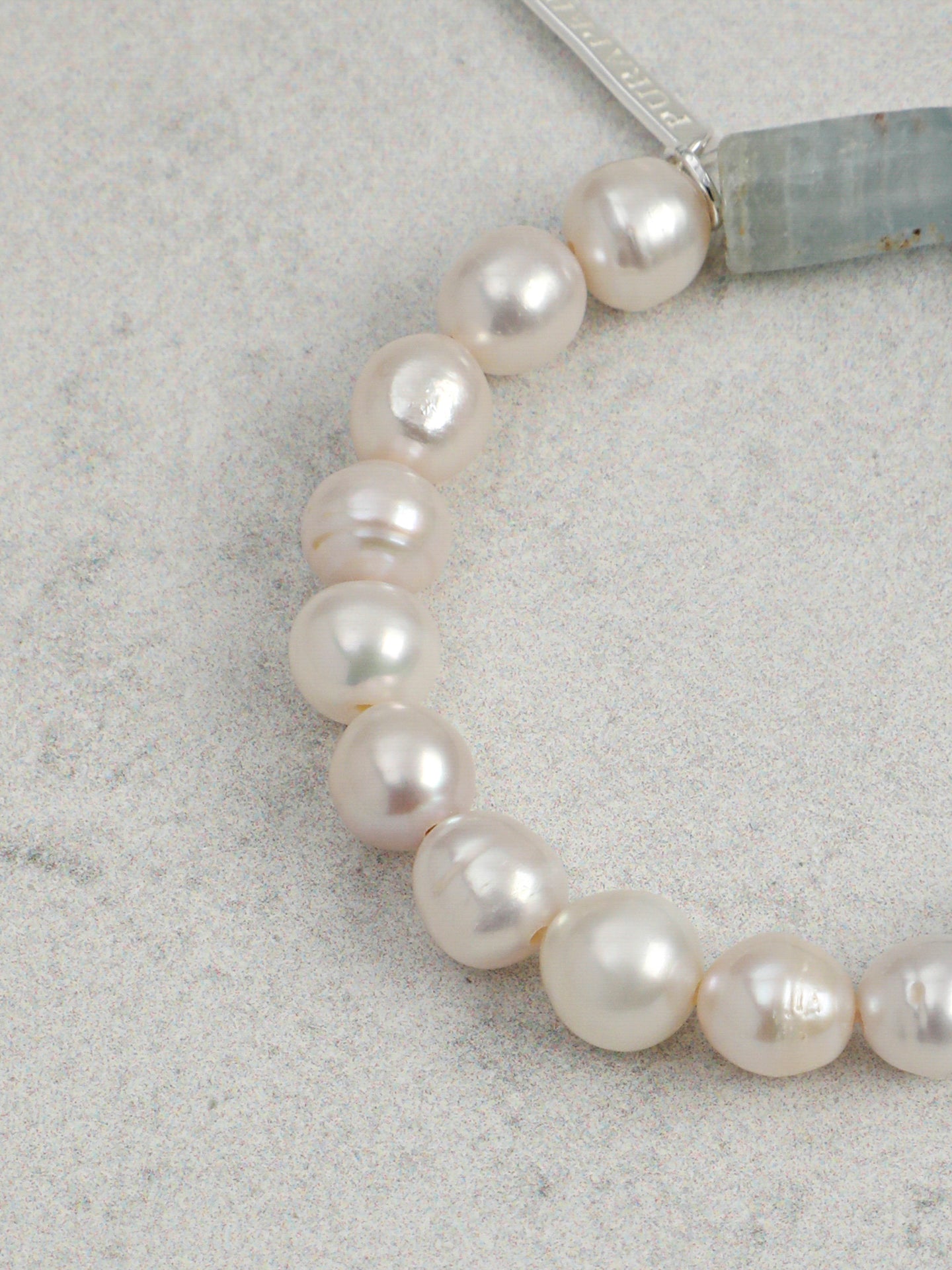 Banded Blue Calcite & Baroque Freshwater Pearl Stretch Bracelet with S925 Sterling Silver Spacers