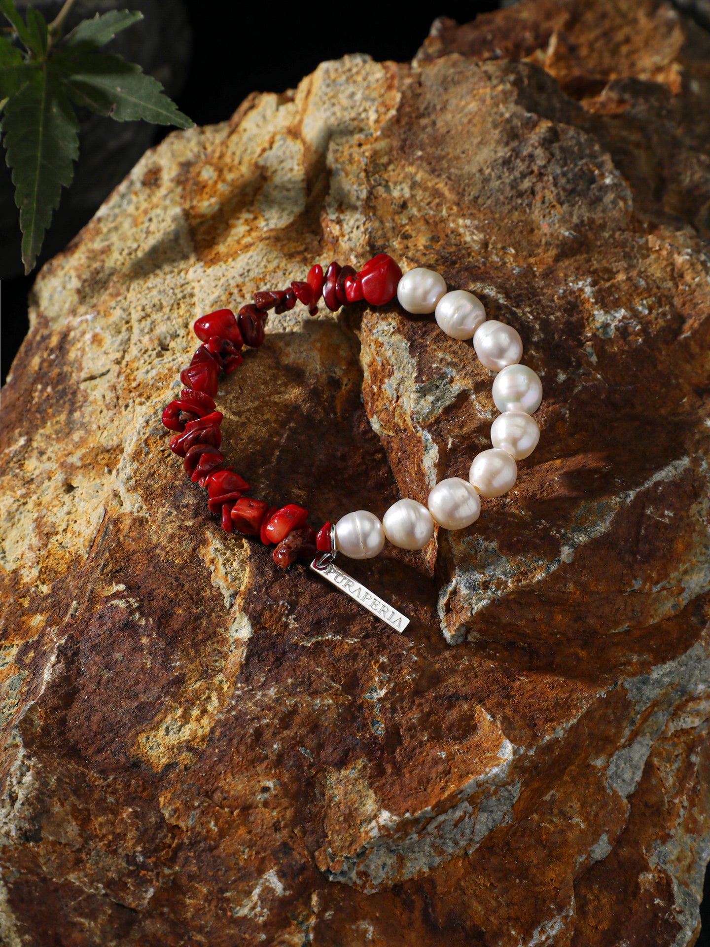 The Riviera Crimson Coral and Baroque Pearl Strand