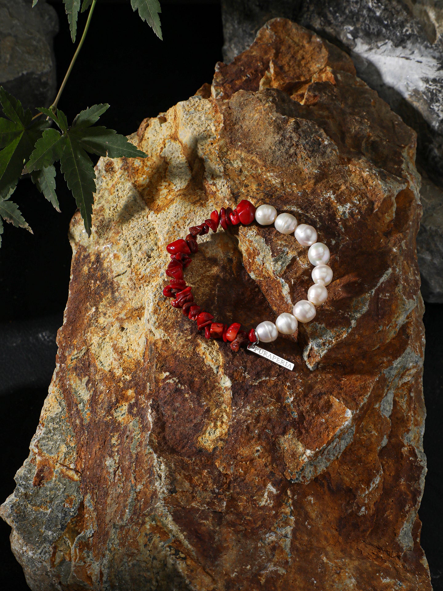 The Riviera Crimson Coral and Baroque Pearl Strand