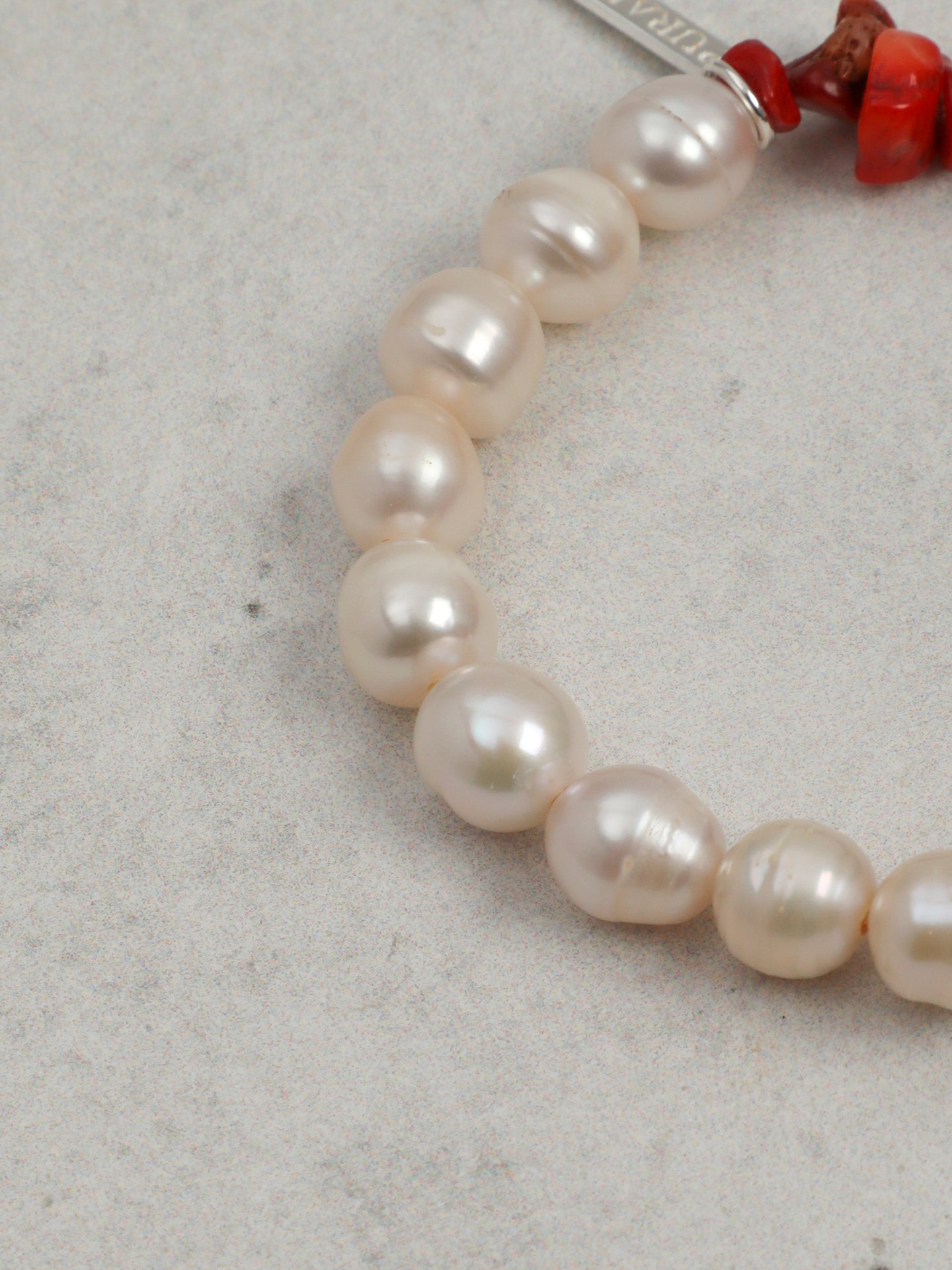 The Riviera Crimson Coral and Baroque Pearl Strand