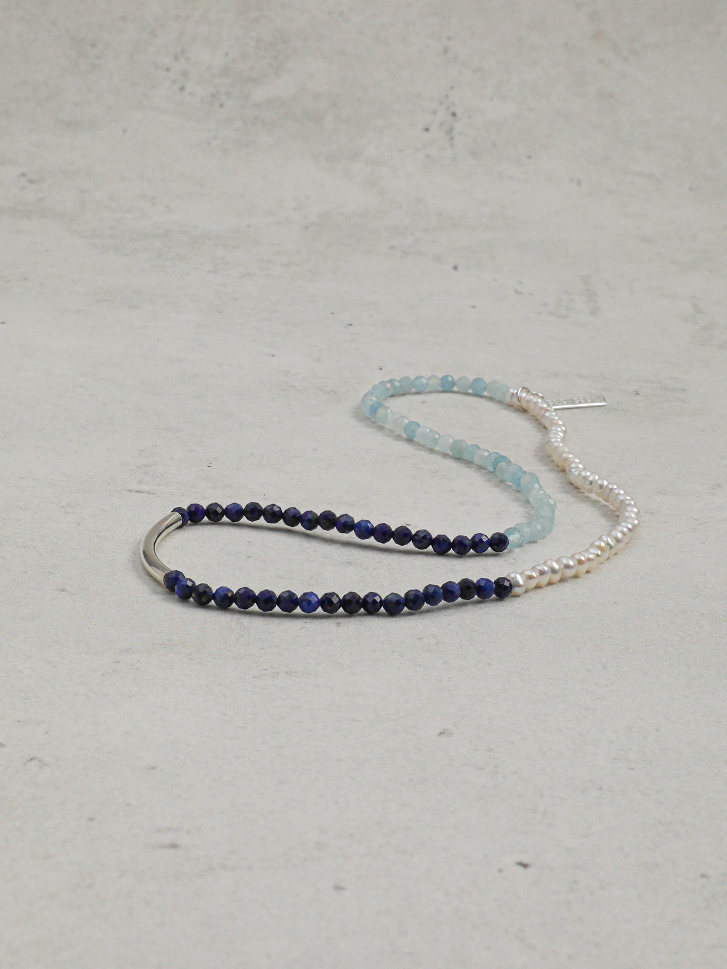 "Astra" Lapis & Aquamarine Triple Wrap Bracelet