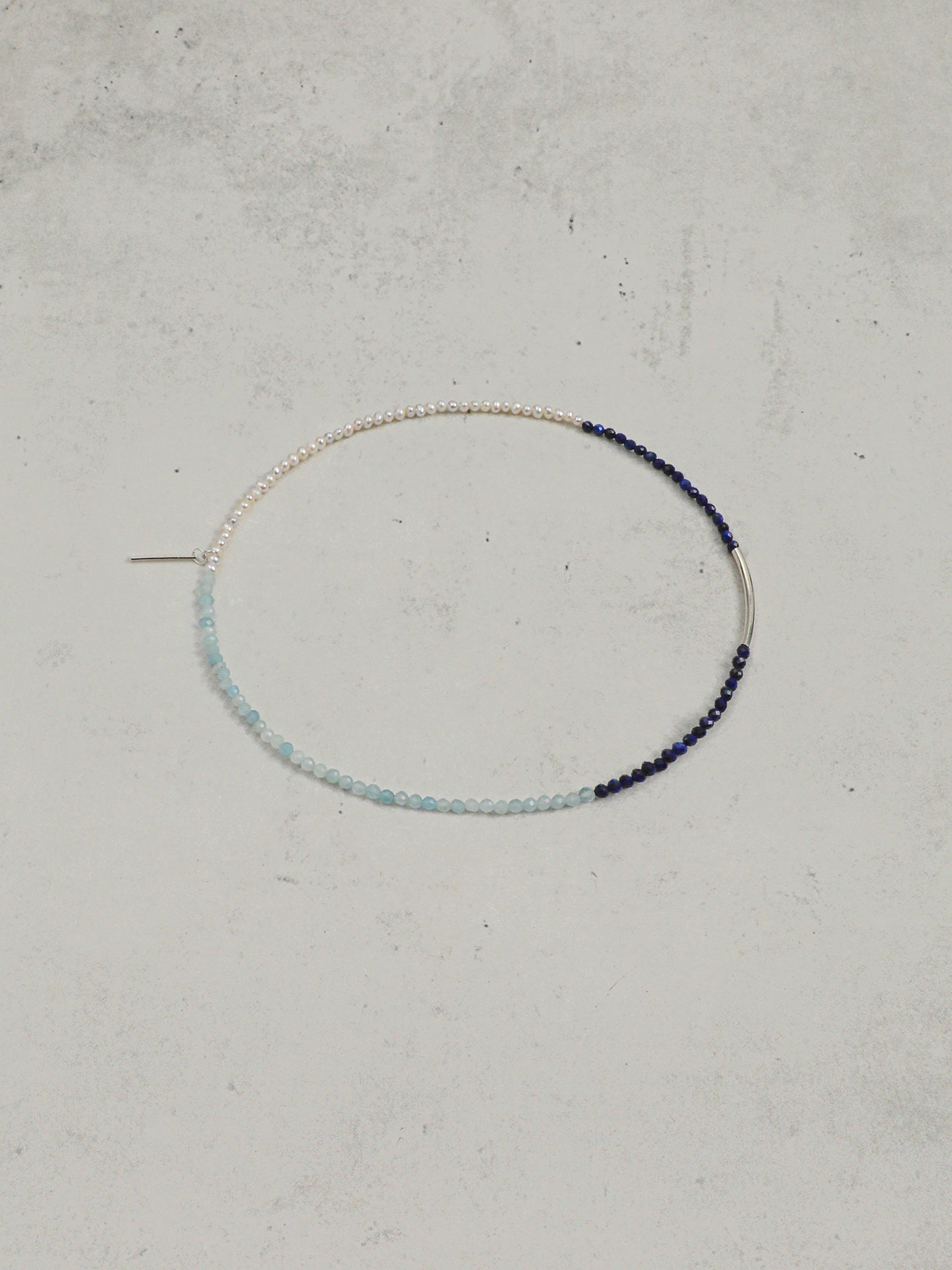 "Astra" Lapis & Aquamarine Triple Wrap Bracelet