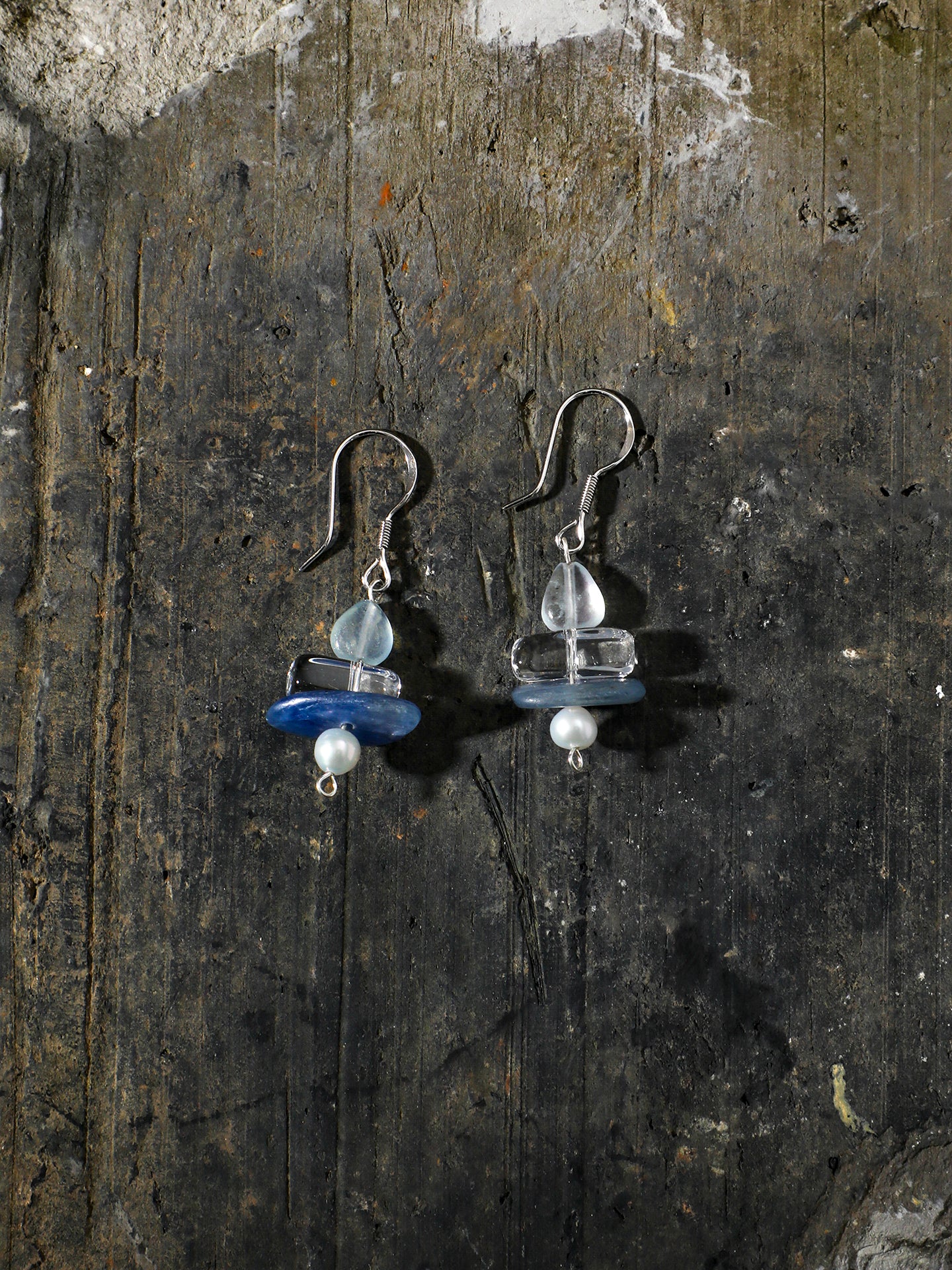 The Horizon Kyanite and Aquamarine Drop Earrings