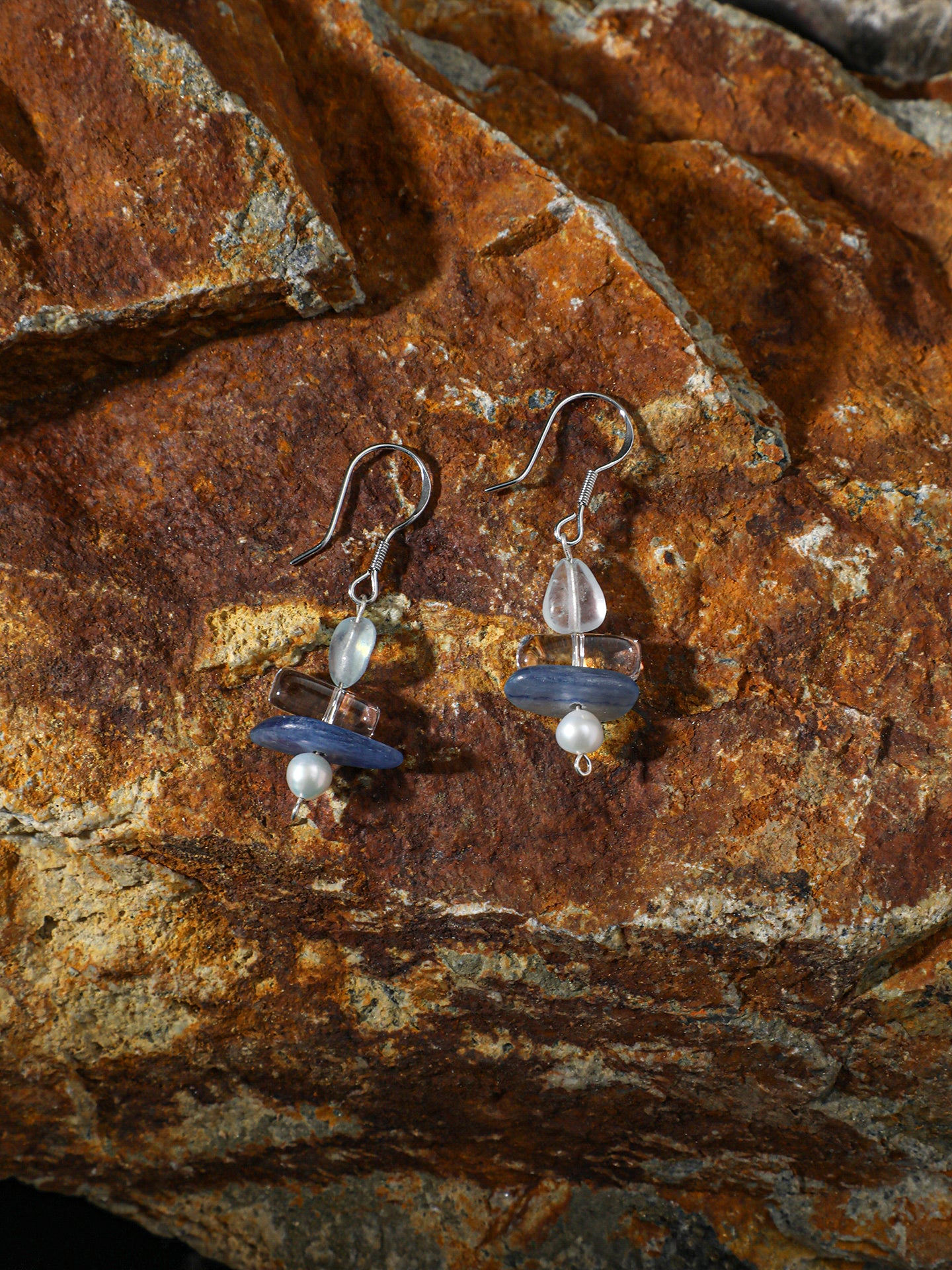 The Horizon Kyanite and Aquamarine Drop Earrings