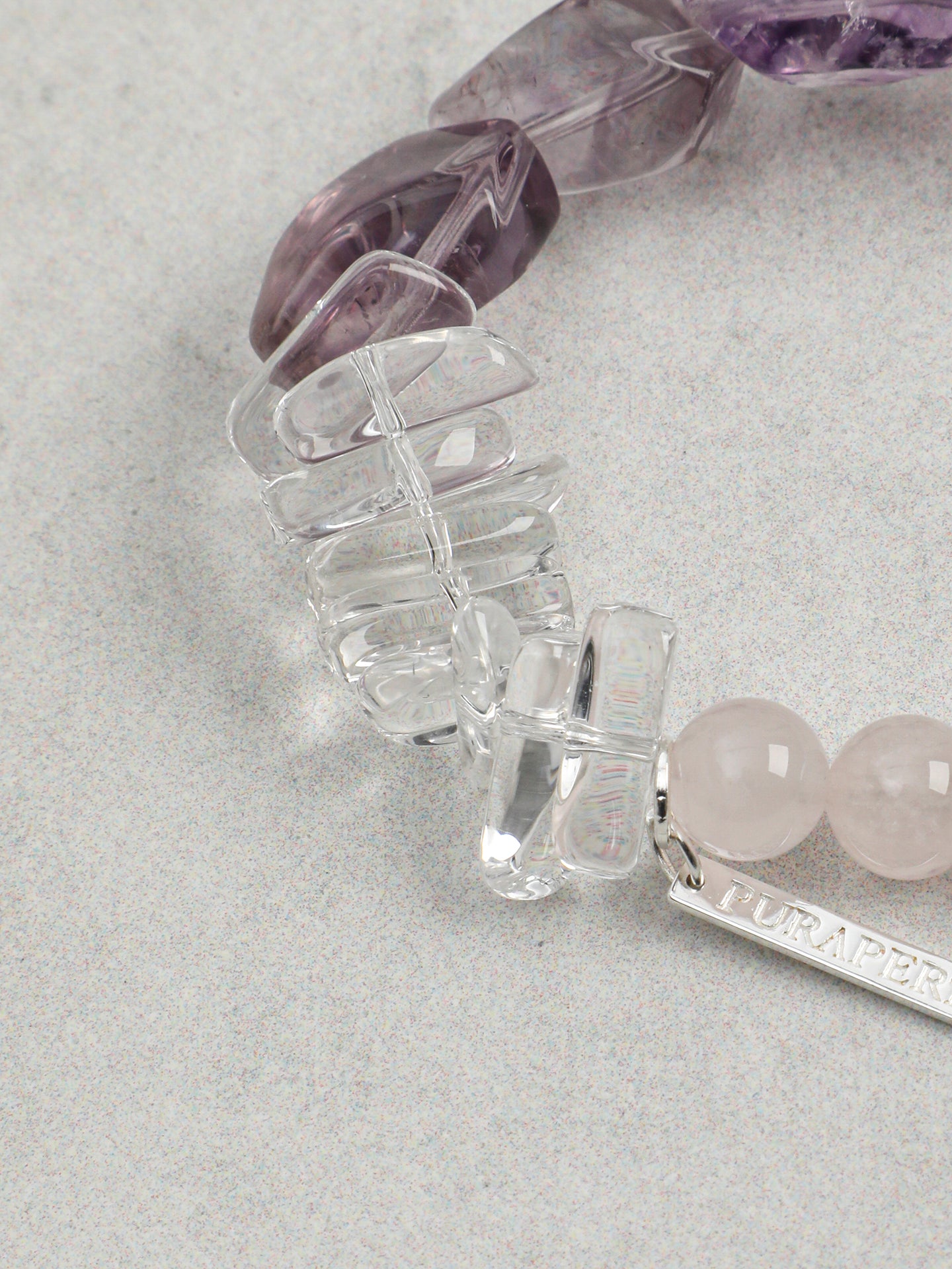 Amethyst & Rose Quartz Healing Crystal Bracelet