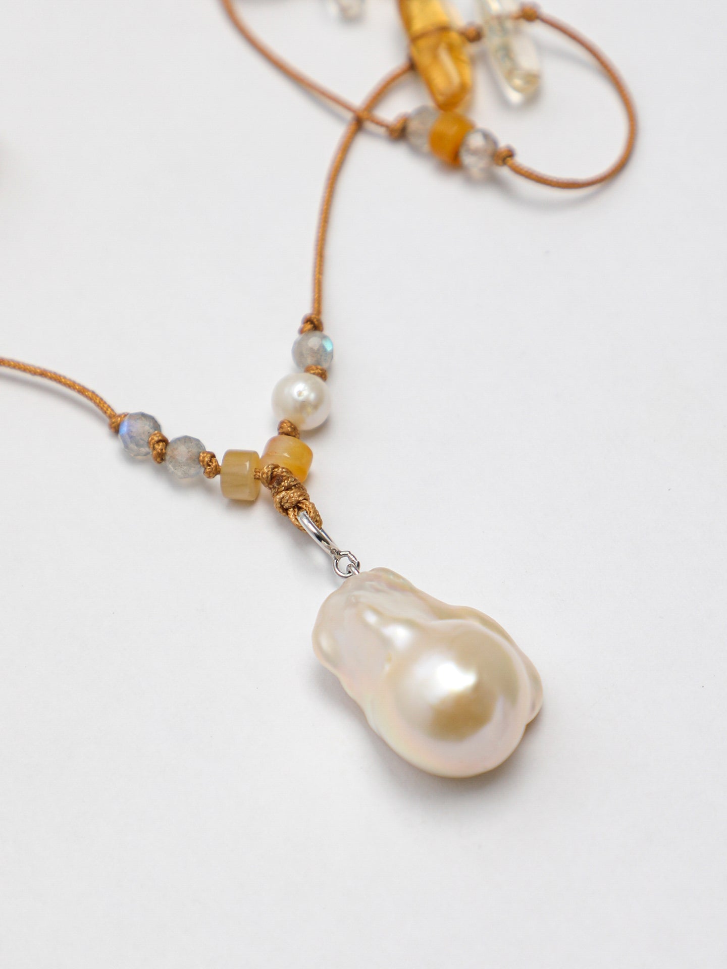 The Aurelia Baroque Pearl and Asymmetric Citrine Necklace