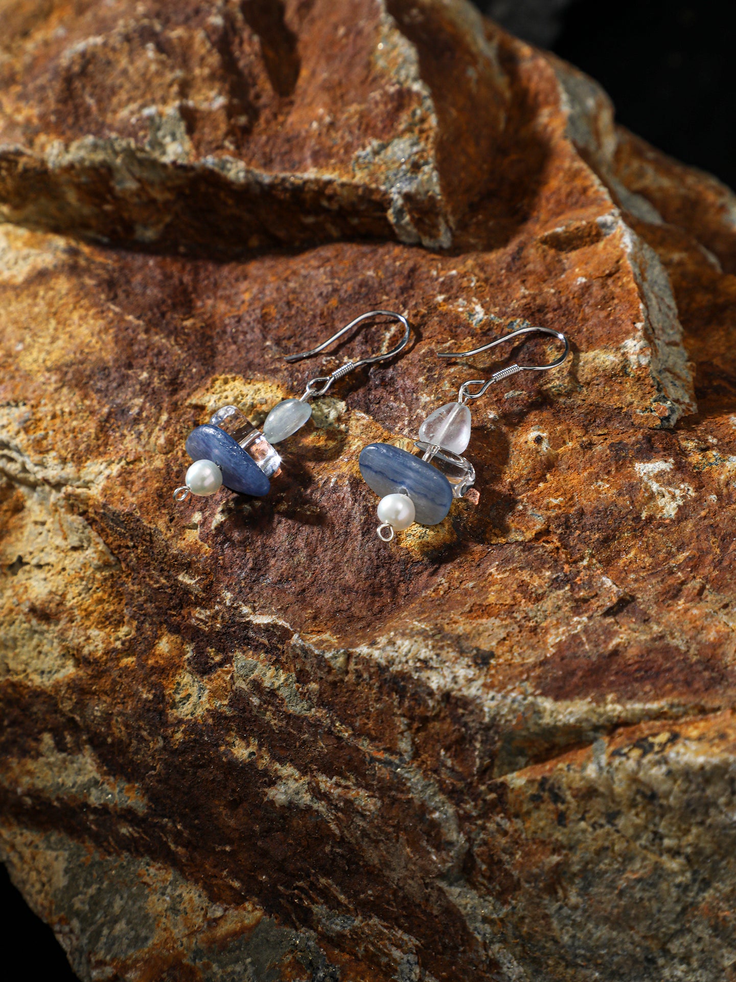 The Horizon Kyanite and Aquamarine Drop Earrings