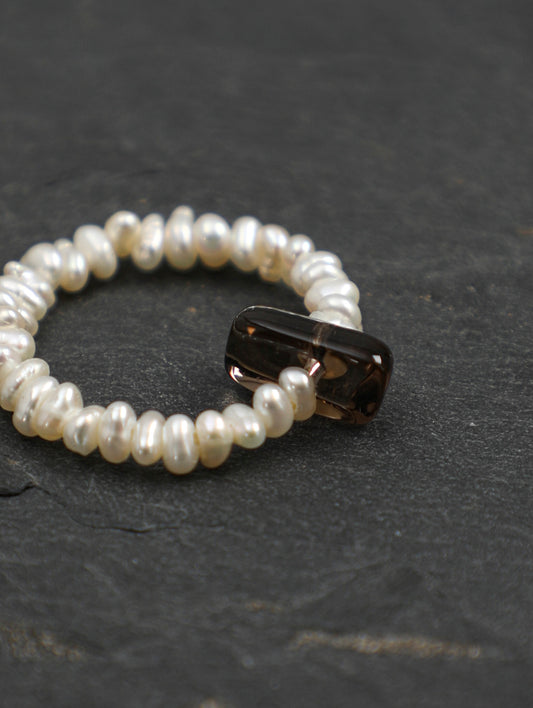 The Terre Smoky Quartz and Baroque Pearl Band
