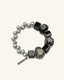 Black Rutilated Quartz & Black Agate Bracelet, front view
