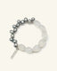 Clear Quartz & Grey Pearl Bracelet, front view
