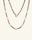 Freshwater Pearl & Egg Yolk Stone Necklace, front view