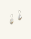Large Baroque Pearl & Sterling Silver Earrings, front view
