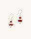 Dyed Bamboo Coral & Clear Quartz Earrings, front view
